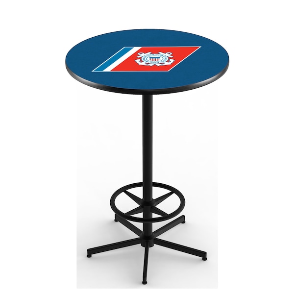 Holland Bar Stool Co 42" Black U.S. Coast Guard Pub Table L216B4228CstGrd - main